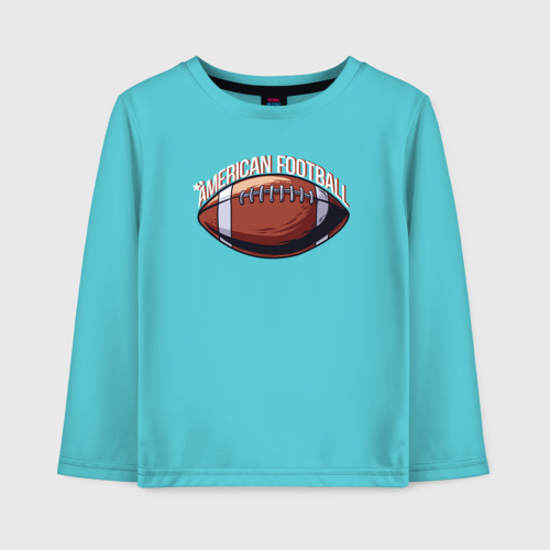 Детский лонгслив хлопок American football, цвет бирюзовый