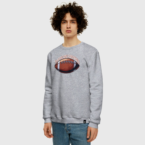 Мужской свитшот хлопок с принтом American football, фото на моделе #1