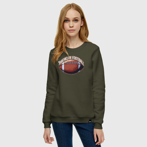 Женский свитшот хлопок с принтом American football, фото на моделе #1