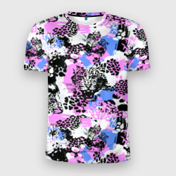 Multicolored wild cats – Мужская футболка 3D Slim с принтом купить со скидкой в -9%