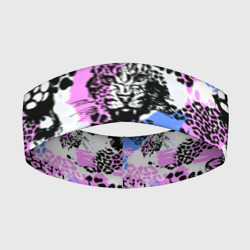 Повязка на голову 3D Multicolored wild cats