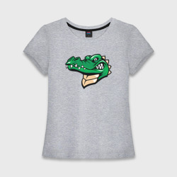 Женская футболка хлопок Slim Я крокодильчик