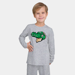 Детская пижама с лонгсливом хлопок Я крокодильчик - фото 2