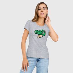 Женская футболка хлопок Slim Я крокодильчик - фото 2