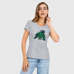 Женская футболка хлопок Slim Крадущийся аллигатор - фото 2