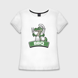 Женская футболка хлопок Slim Барбекю от крокодила