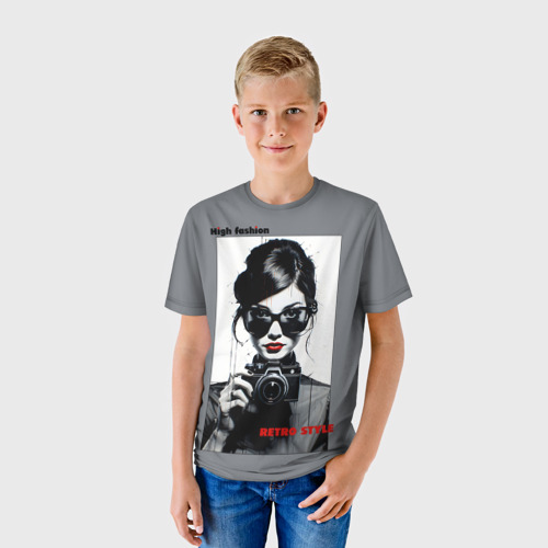 Детская футболка 3D с принтом High fashion retro style, фото на моделе #1