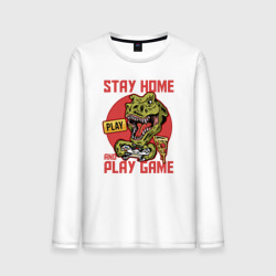 Мужской лонгслив хлопок Stay home and play game