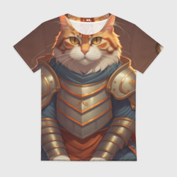 Женская футболка 3D Кот рыцарь от ai