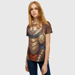 Женская футболка 3D Кот рыцарь от ai - фото 2