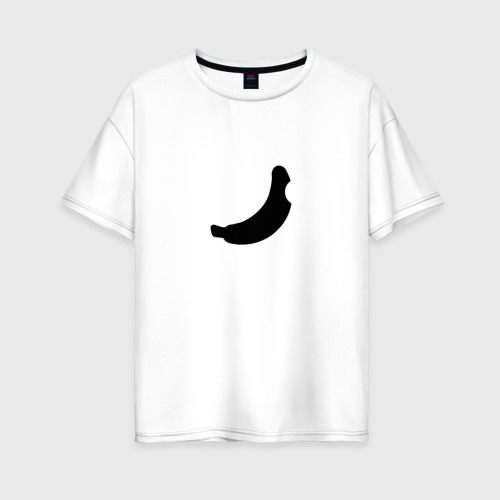 Женская футболка хлопок Oversize с принтом Откусанный банан, вид спереди #2