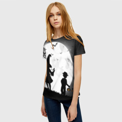 Женская футболка 3D Дети на ночной прогулке  - фото 2
