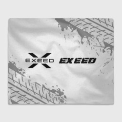 Плед 3D Exeed speed на светлом фоне со следами шин по-горизонтали