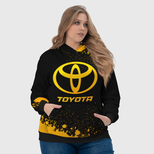 Женская толстовка 3D Toyota - gold gradient, цвет 3D печать - фото 6