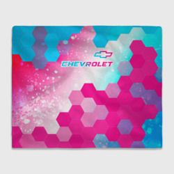 Плед 3D Chevrolet neon gradient style посередине