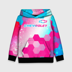 Детская толстовка 3D Chevrolet neon gradient style посередине