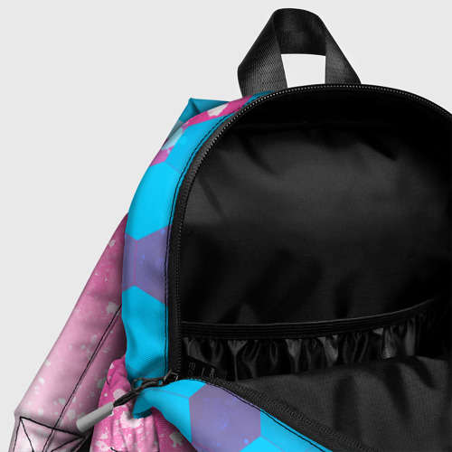 Детский рюкзак 3D с принтом Chevrolet neon gradient style посередине, фото #4