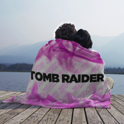 Плед с принтом Tomb Raider pro gaming по-горизонтали для любого человека, вид спереди №3. Цвет основы: 3d (велсофт)