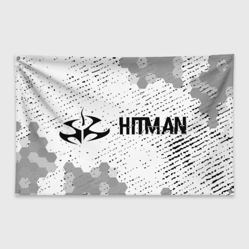 Флаг-баннер Hitman glitch на светлом фоне по-горизонтали