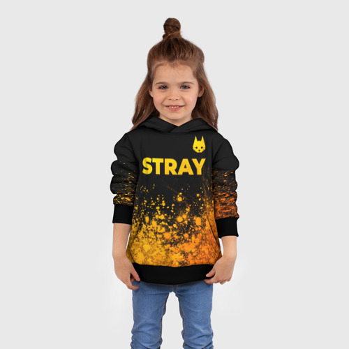 Детская толстовка 3D Stray - gold gradient посередине, цвет черный - фото 4