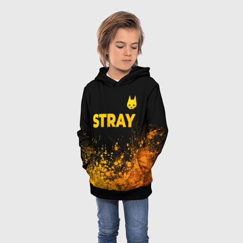 Детская толстовка 3D Stray - gold gradient посередине, цвет черный - фото 3