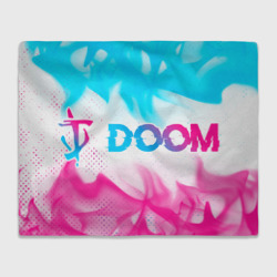 Doom neon gradient style по-горизонтали – Плед с принтом купить со скидкой в -14%