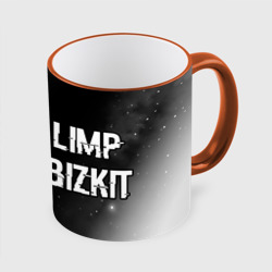 Кружка с полной запечаткой Limp Bizkit glitch на темном фоне по-горизонтали