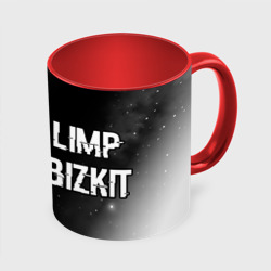Кружка с полной запечаткой Limp Bizkit glitch на темном фоне по-горизонтали