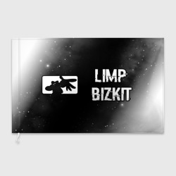 Флаг 3D Limp Bizkit glitch на темном фоне по-горизонтали