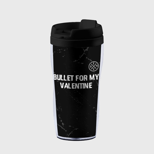 Термокружка-непроливайка Bullet For My Valentine glitch на темном фоне посередине