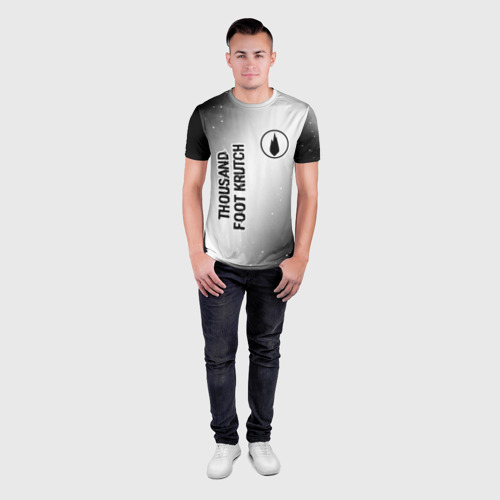 Мужская футболка 3D Slim Thousand Foot Krutch glitch на светлом фоне вертикально, цвет 3D печать - фото 4