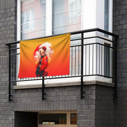 Флаг-баннер Девушка-демон от нейросети - желто-красный градиент - фото 2