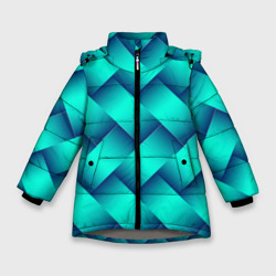 Бирюзовое переплетение   – Зимняя куртка для девочек 3D с принтом купить