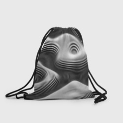 Рюкзак-мешок 3D Чёрно белые точечные абстрактные волны 