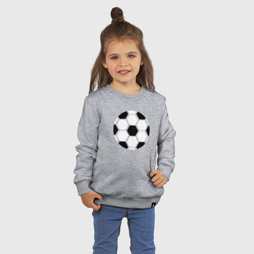 Детский свитшот хлопок с принтом Простой футбольный мяч, фото на моделе #1