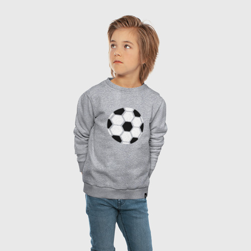 Детский свитшот хлопок с принтом Простой футбольный мяч, вид сбоку #3