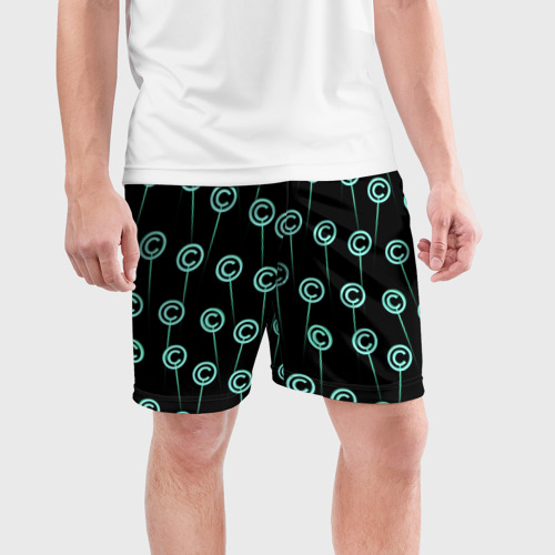Мужские шорты спортивные с принтом Эмблемы авторского права, фото на моделе #1