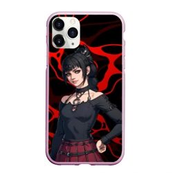 Чехол для iPhone 11 Pro Max матовый Шэдоухарт - красные разводы