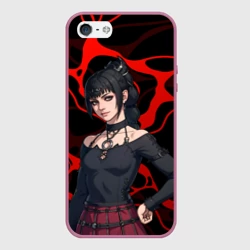 Чехол для iPhone 5/5S матовый Шэдоухарт - красные разводы