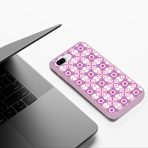 Чехол для iPhone 7Plus/8 Plus матовый Художественные цветы, цвет розовый - фото 5