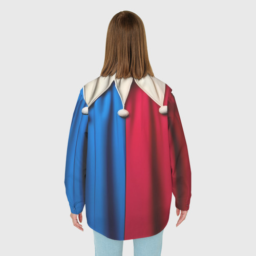 Женская рубашка oversize 3D с принтом Костюм шута наряд, вид сзади #2