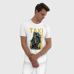 Мужская пижама хлопок Таксист на подработке - фото 2
