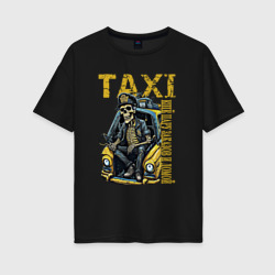 Женская футболка хлопок Oversize Таксист на подработке