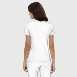 Пижама с принтом Ласточка парит трафарет для женщины, вид на модели сзади №2. Цвет основы: белый