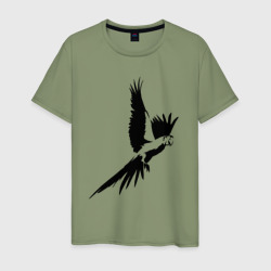 Попугай трафарет – Мужская футболка хлопок с принтом купить со скидкой в -20%