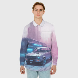 Мужская рубашка oversize 3D Автомобиль в пурпурной думке  - фото 2