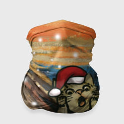 Бандана-труба 3D Кот Крик новогодний в колпаке мем