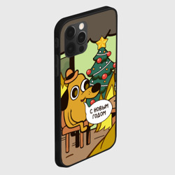 Чехол для iPhone 12 Pro This is fine - с новым годом мем под ёлкой 2025 - фото 2