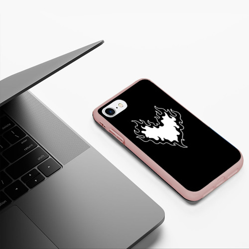 Чехол для iPhone 7/8 матовый с принтом Burning heart, фото #5
