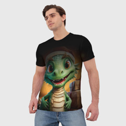 Мужская футболка 3D Новогодний 2024 дракон - фото 2